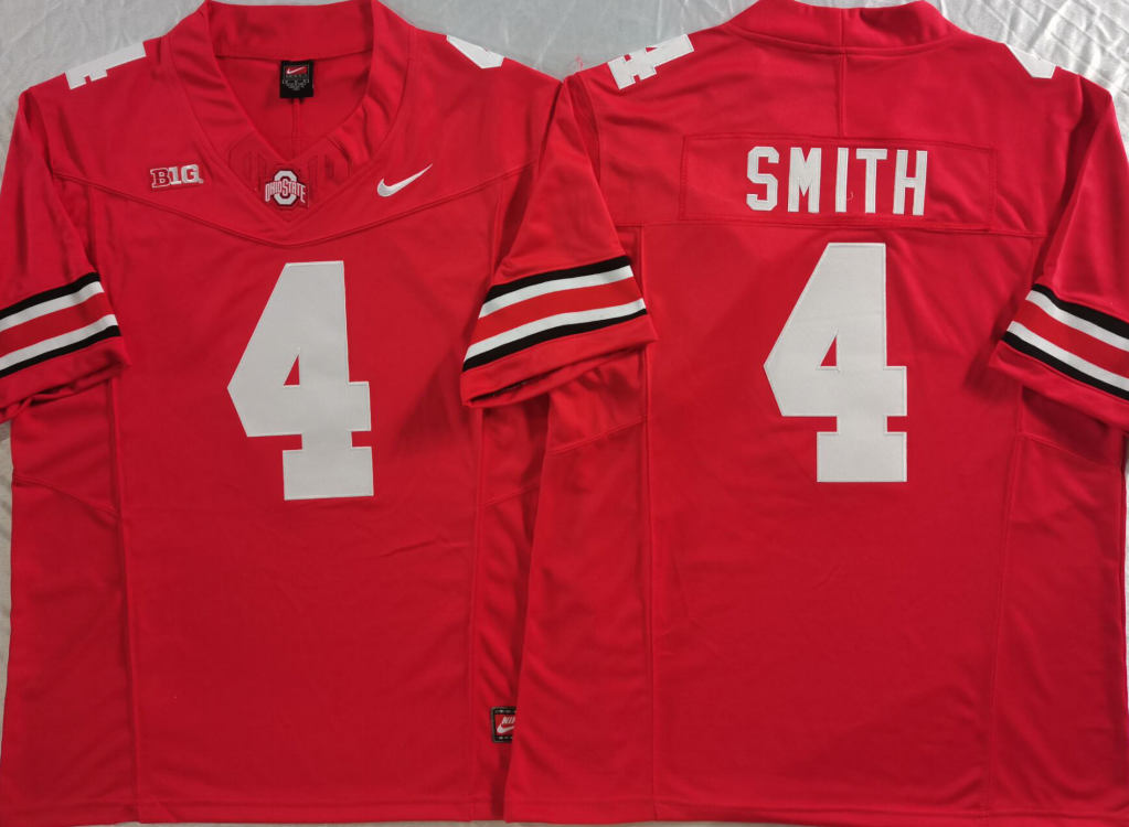Men's Ohio State Buckeyes Jeremiah Smith #4 Red Jersey